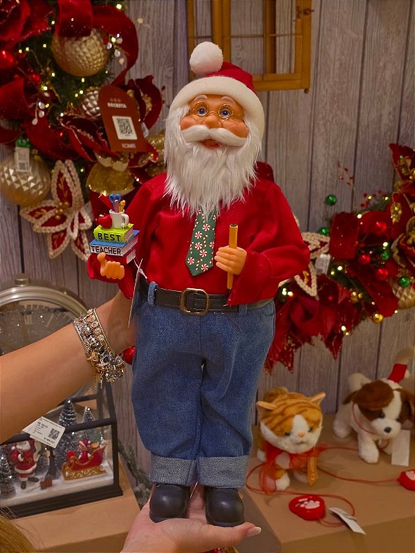 PAPAI NOEL EM PÉ PROFESSOR 45CM - PRÉ VENDA 2026