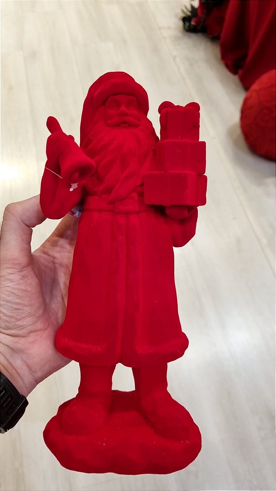 PAPAI NOEL VELUDO VERMELHO 26,5CM - PRÉ VENDA 2026