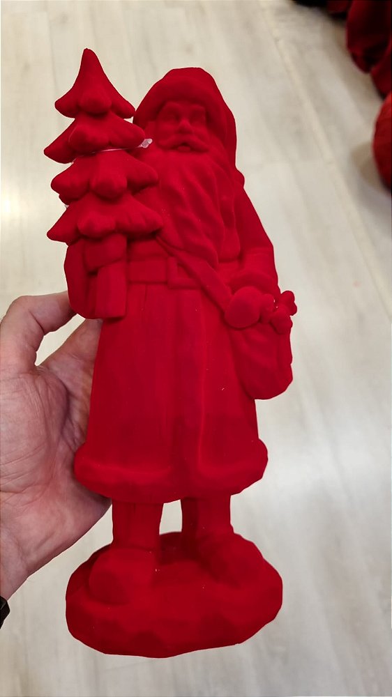 PAPAI NOEL VELUDO VERMELHO 26,5CM - PRÉ VENDA 2026