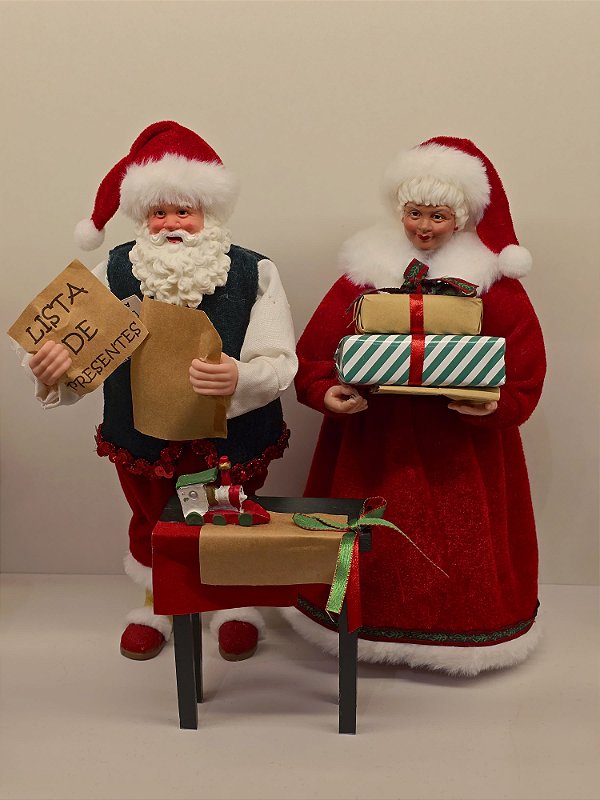 PAPAI NOEL E MAMÃE NOEL COLECIONÁVEL HORA DOS PRESENTES 29CM - PRÉ VENDA 2026