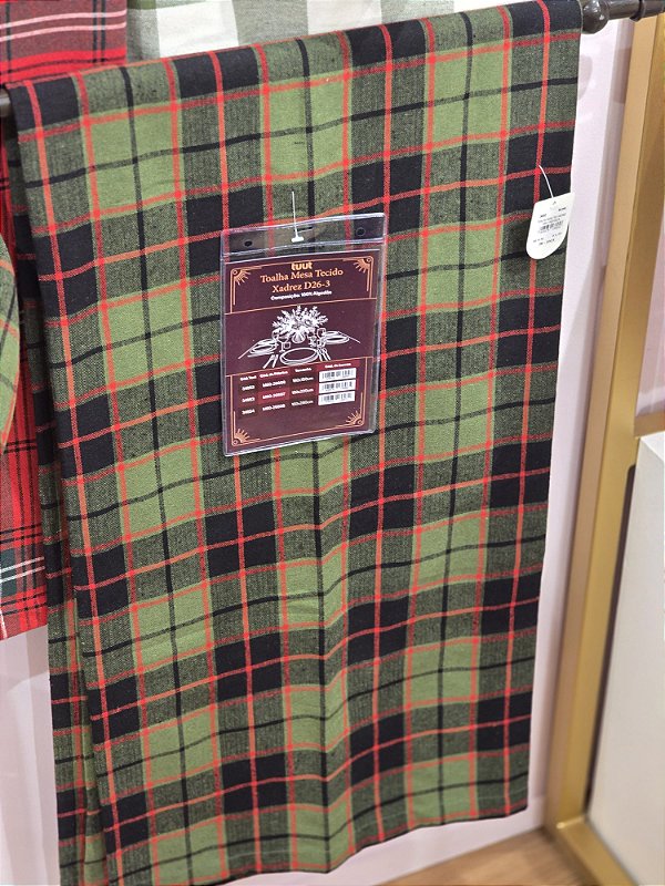 TOALHA DE MESA TECIDO XADREZ VERDE 1.50X1.50CM - PRÉ VENDA 2026