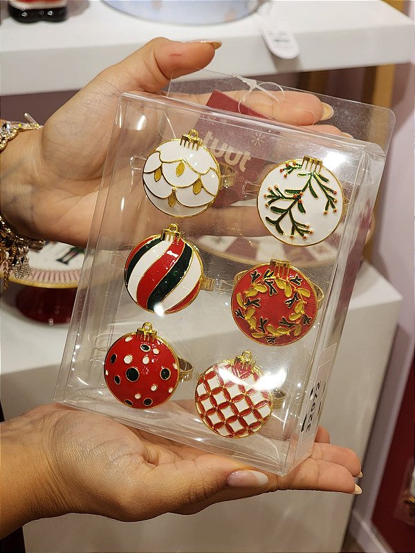 KIT COM 6 ANEIS DE GUARDANAPO BOLA 4,2CM - PRÉ VENDA 2026