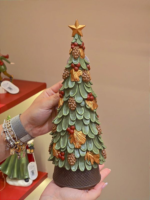 ÁRVORE EM RESINA DECORADA 31CM - PRÉ VENDA 2026