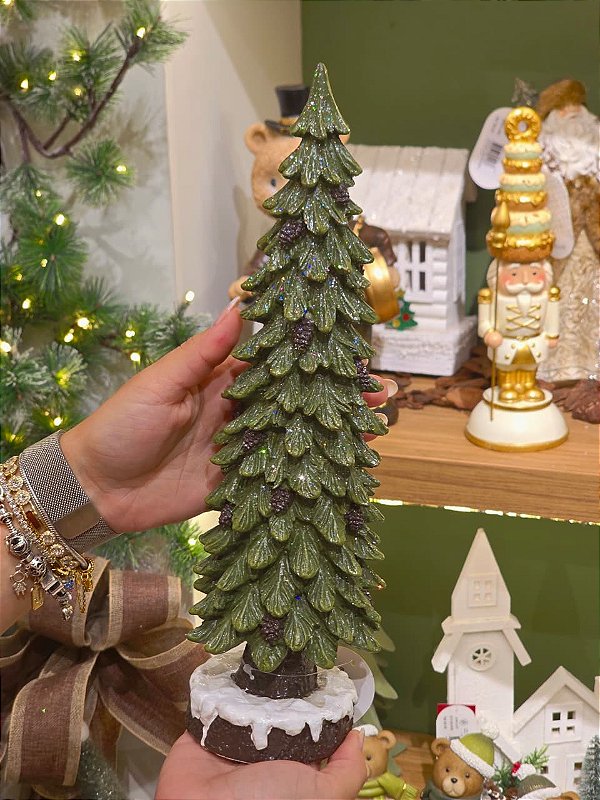 ÁRVORE EM RESINA DECORADA 33CM - PRÉ VENDA 2026