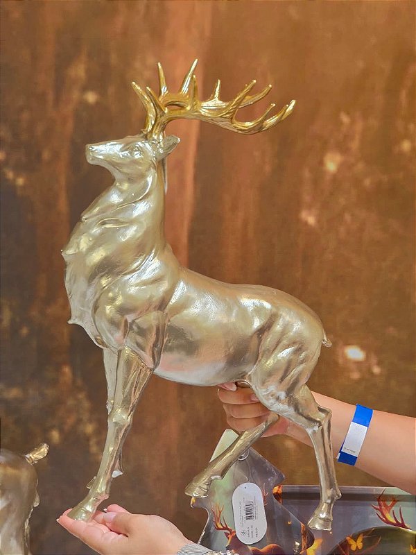 RENA EM PÉ CHAMPANHE 46CM - PRÉ VENDA 2026