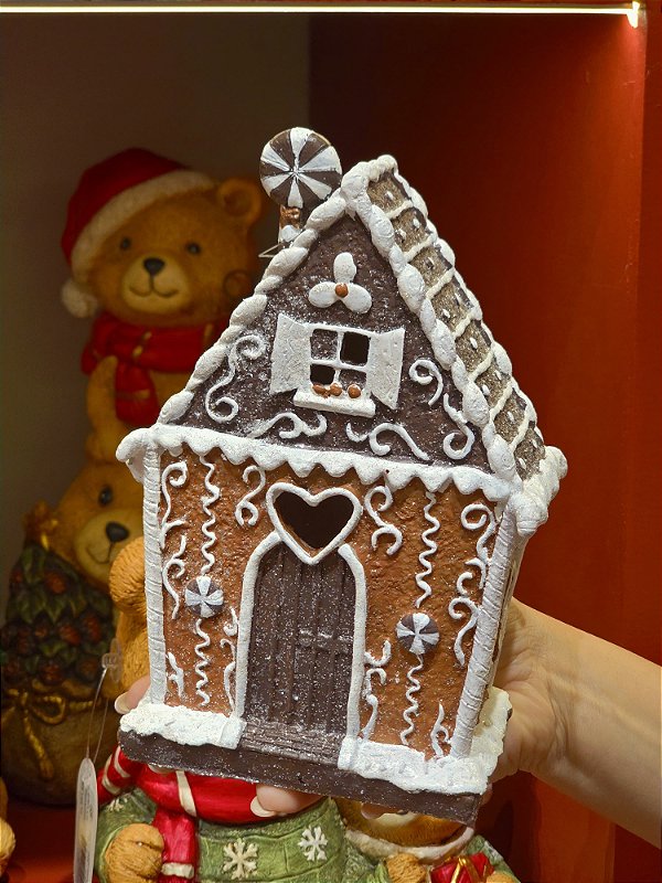 CASA BISCOITO GINGER EM RESINA 20CM - PRÉ VENDA 2026