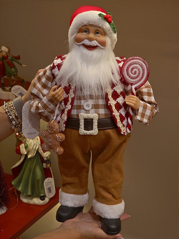 PAPAI NOEL EM PÉ COLEÇÃO GINGER 46CM - PRÉ VENDA 2026