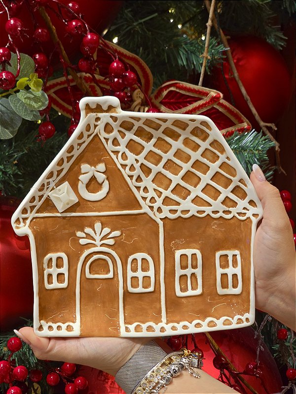 PRATO FORMATO DE CASA GINGER 22CM - PRÉ VENDA 2026