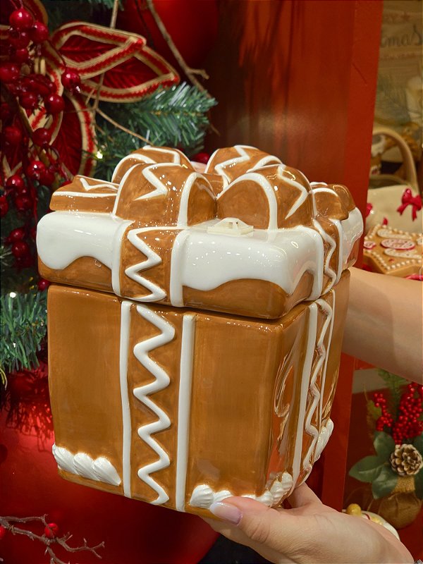 POTE COM TAMPA CAIXA DE PRESENTE GINGER 21CM - PRÉ VENDA 2026