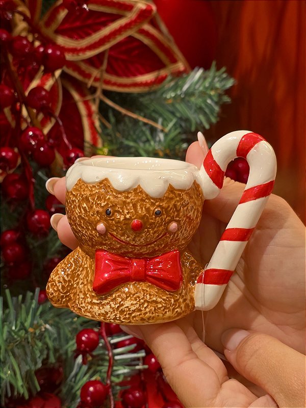 CANECA BONECO GINGER COM ALÇA CANDY CANNE 10CM - PRÉ VENDA 2026