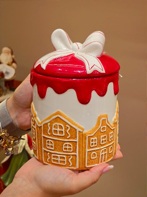 POTE COM TAMPA CASA GINGER COM LAÇO 17CM - PRÉ VENDA 2026