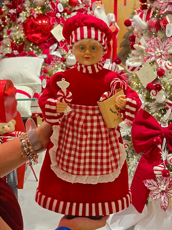 MAMÃE NOEL EM PÉ COLEÇÃO CANDY 46CM - PRÉ VENDA 2026