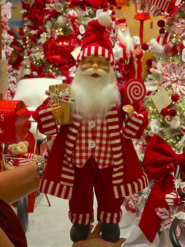 PAPAI NOEL EM PÉ COLEÇÃO CANDY 46CM - PRÉ VENDA 2026