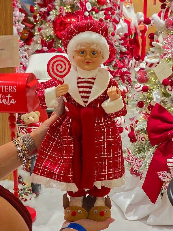 MAMÃE NOEL EM PÉ COLEÇÃO CANDY 46CM - PRÉ VENDA 2026