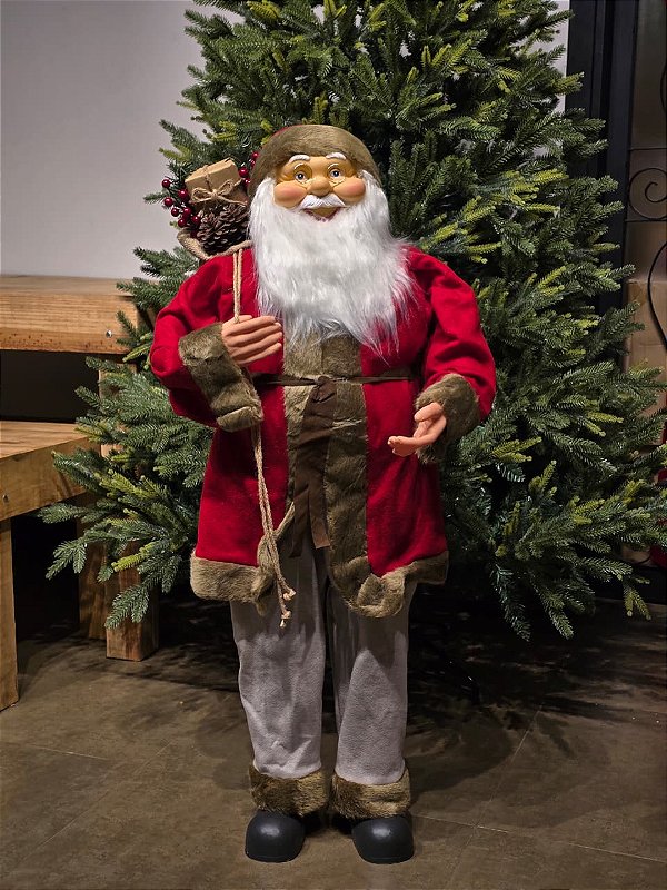 PAPAI NOEL EM PÉ TRADICIONAL VERMELHO 110CM