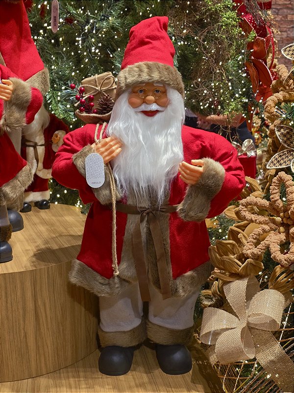 PAPAI NOEL EM PÉ TRADICIONAL VERMELHO 80CM - PRÉ VENDA 2026