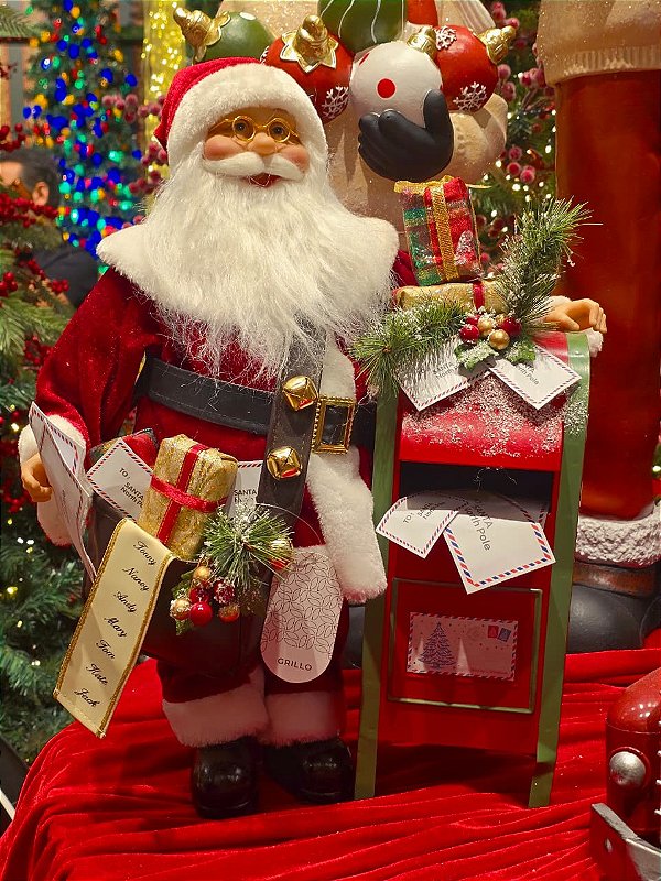 PAPAI NOEL COM CAIXA DE CORREIO 45CM - PRÉ VENDA 2026