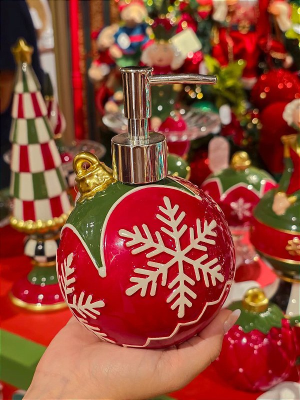 PORTA SABONETE LIQUIDO BOLA EM CERÂMICA 17CM - PRÉ VENDA 2026