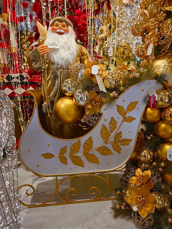 TRENO EM METAL DOURADO 102CM USO INTERNO E EXTERNO - PRÉ VENDA 2026