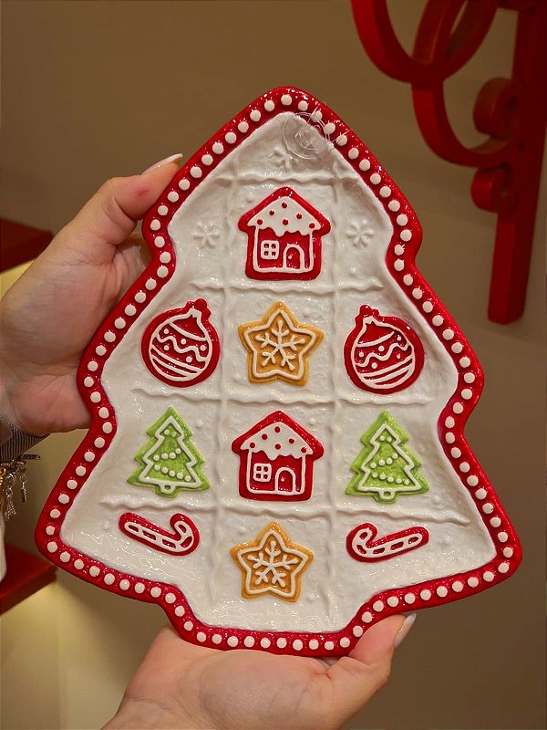 PETISQUEIRA ÁRVORE EM CERÂMICA BISCOITOS 23X20CM - PRÉ VENDA 2026