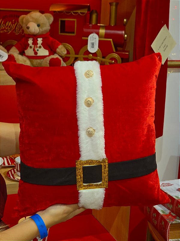 CAPA PARA ALMOFADA CINTO DO NOEL VELUDO 42CM - PRÉ VENDA 2026