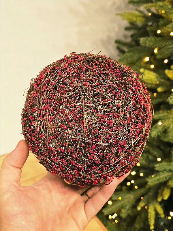 BOLA ARAMADA MICRO BERRY VERMELHA 15CM