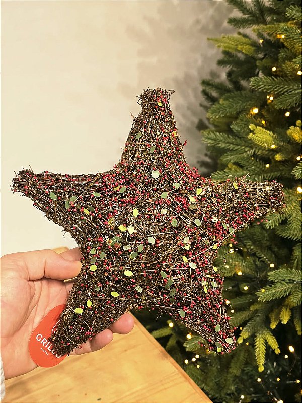 ESTRELA ARAMADA MICRO BERRY VERMELHA 25CM