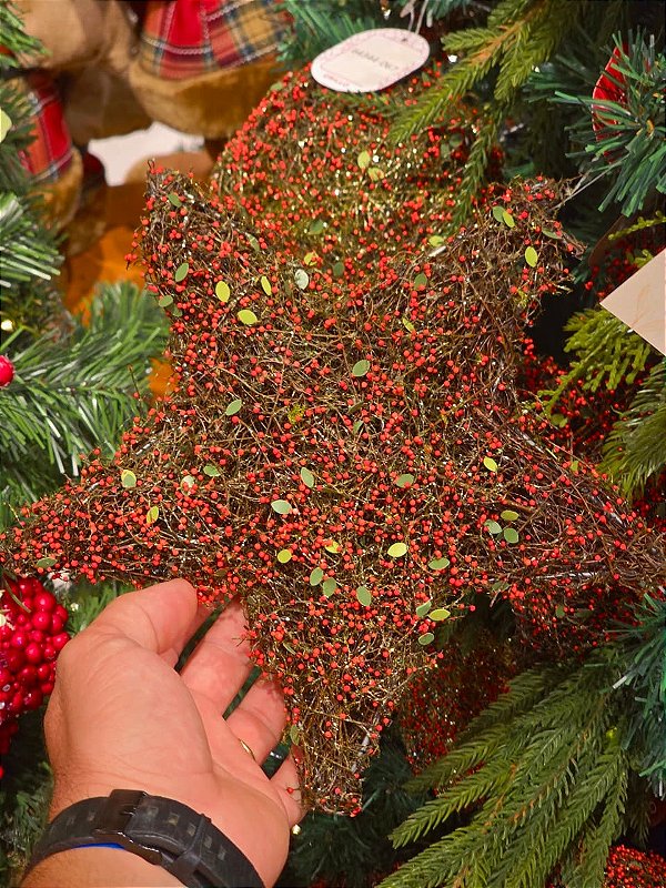 ESTRELA ARAMADA MICRO BERRY VERMELHA 25CM - PRÉ VENDA 2026