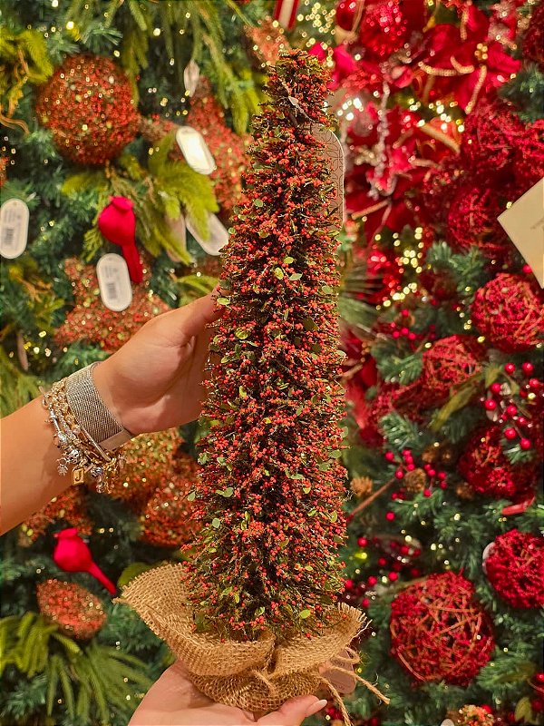 ÁRVORE CONE ARAMADA CIPO MICRO BERRY VERMELHA 40CM - PRÉ VENDA 2026