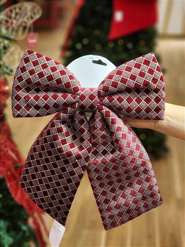 LAÇO CHECKER BORDO E VERMELHO 28X34CM - PRÉ VENDA 2026