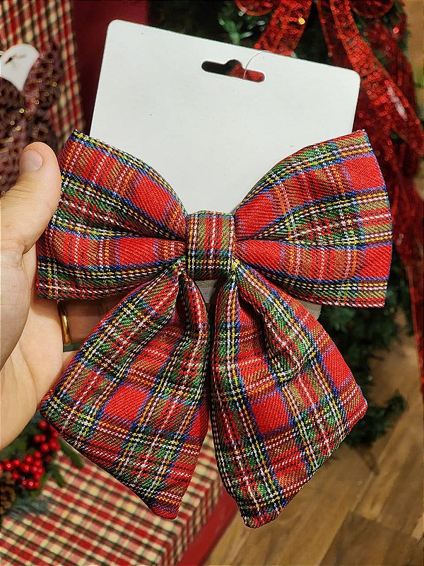 LAÇO XADREZ VERMELHO E VERDE 16CM - PRÉ VENDA 2026