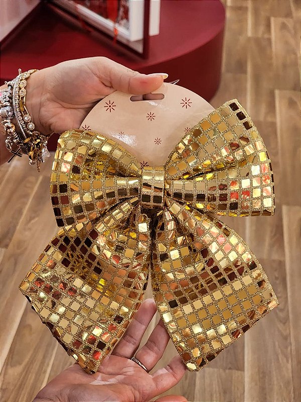 LAÇO ESPELHO DOURADO 20X24CM - PRÉ VENDA 2026