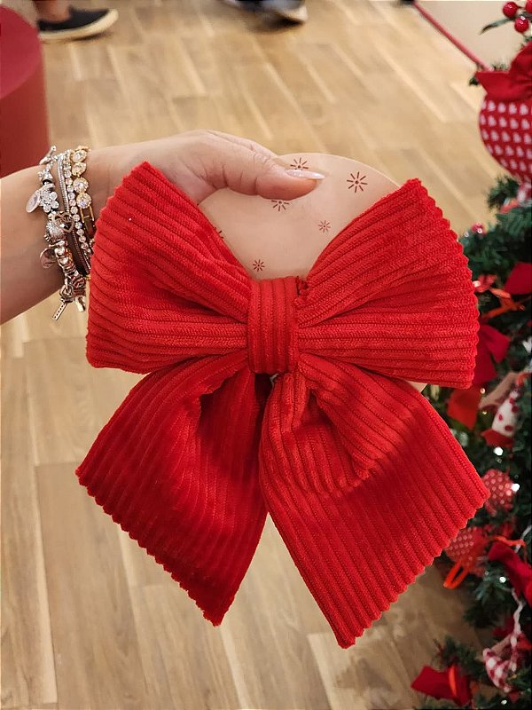 LAÇO CANELADO VERMELHO 20X24CM - PRÉ VENDA 2026