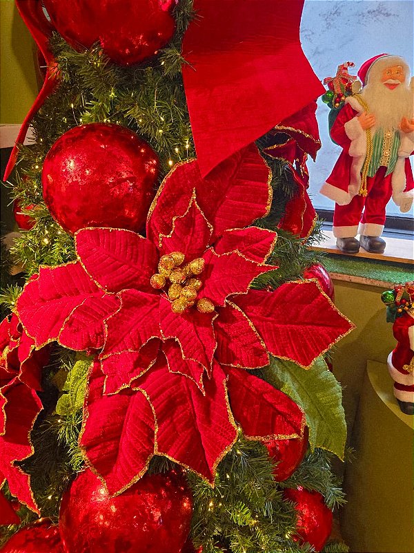 FLOR BICO DE PAPAGAIO GIGANTE VELUDO VERMELHO 75CM - PRÉ VENDA 2026