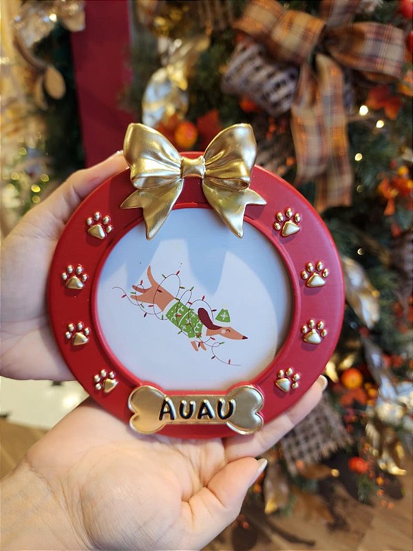 PORTA RETRATO PET AUAU EM RESINA 14X15CM - PRÉ VENDA 2026