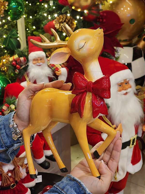 RENA EM PÉ COM LAÇO EM RESINA PREMIUM - PRÉ VENDA 2026