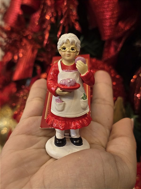 MINI MAMÃE NOEL EM RESINA 7,5CM - PRÉ VENDA 2026