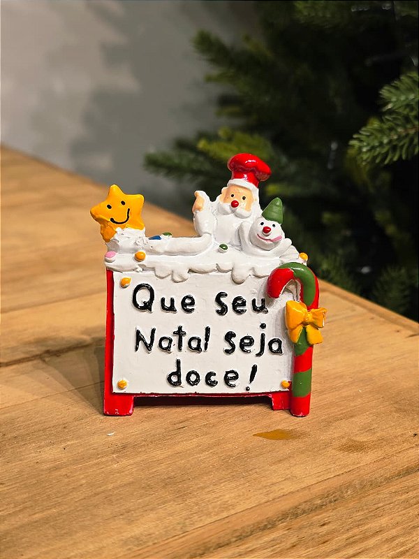 MINI PLACA NATAL DOCE EM RESINA 9CM