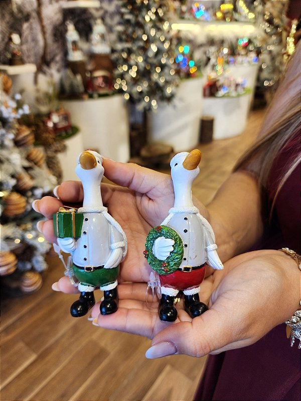 CASAL DE GANÇOS EM RESINA 11CM - PRÉ VENDA 2026