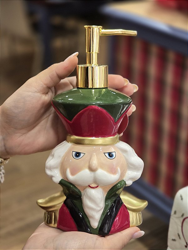 PORTA SABONETE LIQUIDO QUEBRA NOZES CERÂMICA - PRÉ VENDA 2026