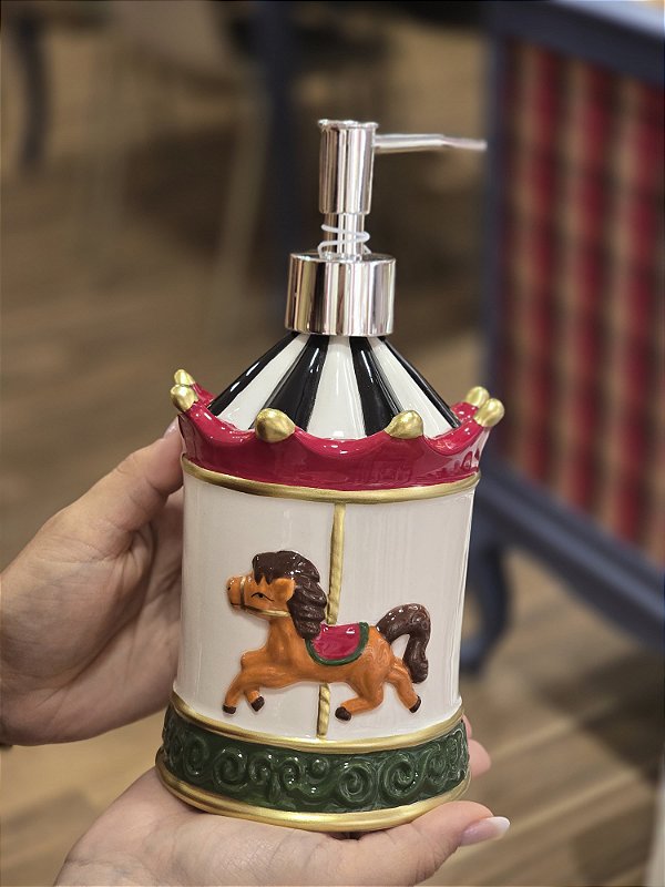 PORTA SABONETE LIQUIDO CARROSSEL CERÂMICA - PRÉ VENDA 2026