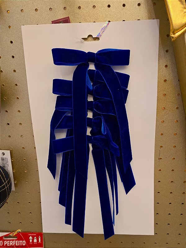 KIT 6 LAÇOS VELUDO AZUL 14X22CM - PRÉ VENDA 2026