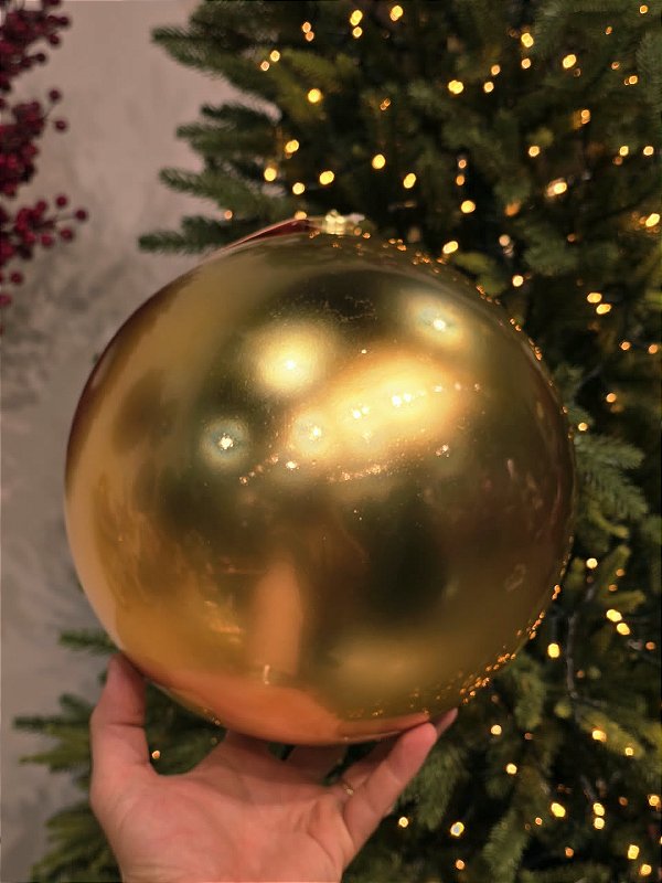 BOLA TRADICIONAL DOURADA BRILHANTE 25CM