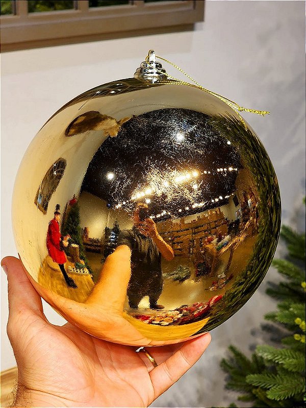 BOLA TRADICIONAL DOURADA BRILHANTE 25CM - PRÉ VENDA 2026