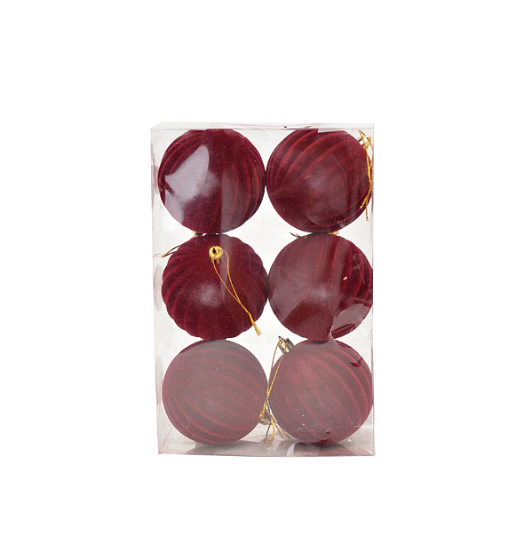 BOLA VELUDO BORDO RELEVO 8CM COM 6 UNIDADES - PRÉ VENDA 2026