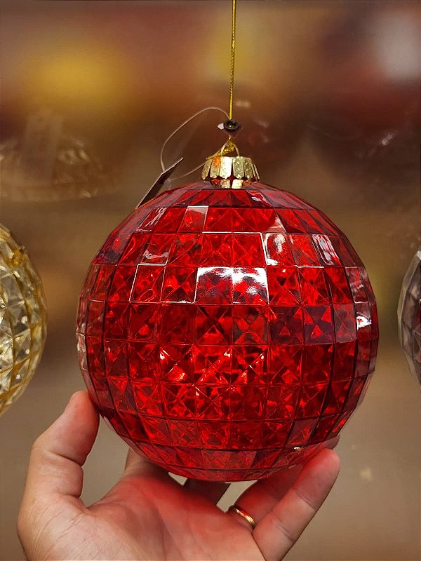 BOLA VERMELHA LOSANGO 15CM - PRÉ VENDA 2026