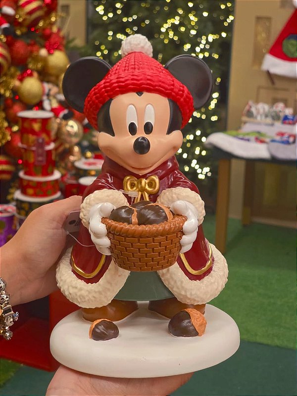 MICKEY COM AVELÃ E GORRO EM RESINA 25,5CM - PRÉ VENDA 2026