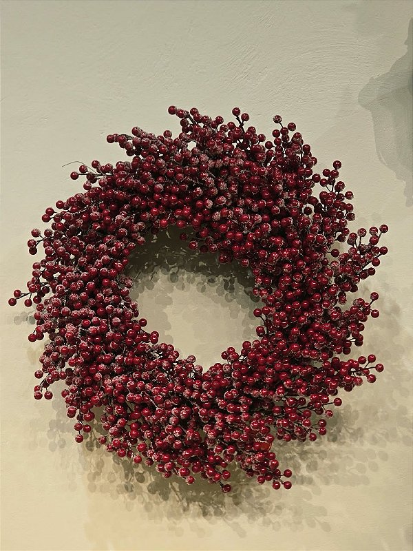 GUIRLANDA COM BERRYS FLOCADO 75CM