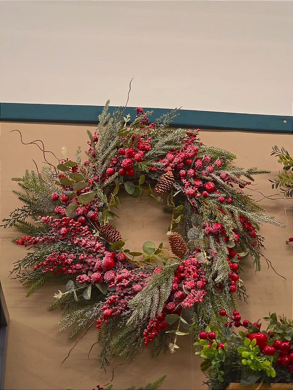 GUIRLANDA COM BERRYS NEVADO 60CM - PRÉ VENDA 2026