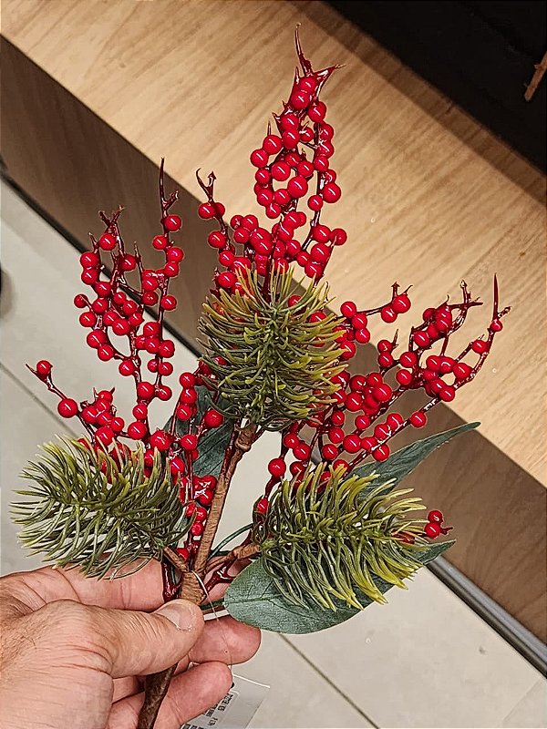 GALHO DECORATIVO MICRO BERRY 40CM - PRÉ VENDA 2026